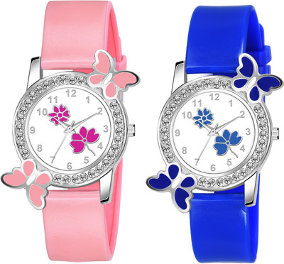 KIARVI GALLERY Butterfly Stylish Designer Flower Dial PU Strap Analog Watch for Girl and Women Analog Watch  - For Women