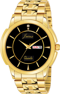 JAINX JM1185 Premium Day and Date Function Golden Chain Analog Watch  - For Men