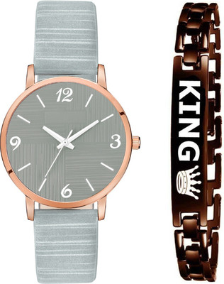 Stepso New Combo Attractive Design Dial & Genuine Leather Strap With Brown Bracelet Analog Watch  - For Boys & Girls