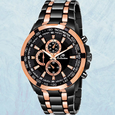house of common AB-1011 RoseGold Dual Tone Chronograph Scratch Resistance Analog Watch  - For Men