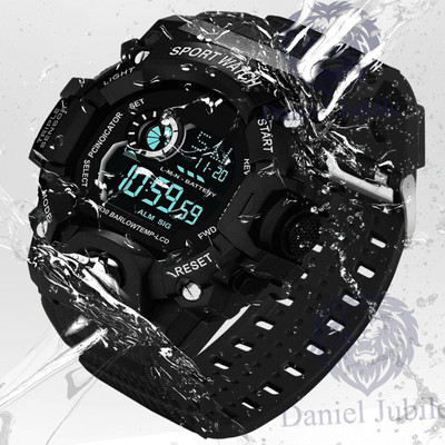 TOOVUS Digital Watch for Men | Military Style | Water Resistant | Durable Black Sport Watch for Men | LED Display | Waterproof & Shockproof Analog Watch  - For Boys