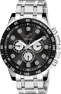 PIRASO RSSL 2026 BLACK SILVER PIRASO PREMIUM BLACK DIAL ANALOG WATCH FOR MEN Analog Watch  - For Men