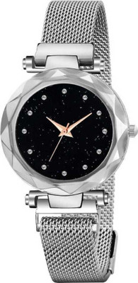 KAPISHWAR CREATION Magnet Buckle Starry silver Quartz Watches Magnet Buckle Starry silver Quartz Watches Analog Watch  - For Girls