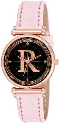 Red Robin ALPHA-R-RLX-RG-PNK-L Fancy Design Stylish ALPHABET R Dial Pink Leather Strap Women Wrist Watch Analog Watch  - For Girls