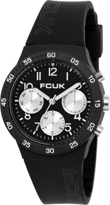 FCUK Frost FCUK Frost FW25 Unisex Analog Watch, 39mm Black Silicone Strap, Matt Black Dial Analog Watch  - For Men & Women