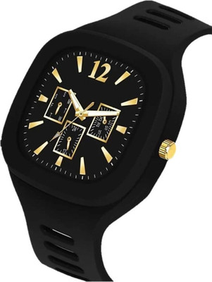 Om Collection Stylish Square Dial silicone Pu Strap Boys Adi Style Quartz Mans Spot Analog Watch  - For Men
