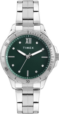 TIMEX TWEL232SMU03 Timex Green Round Dial Analog Watch  - For Women