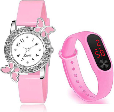 SIMPER Butterfly Analogue and Digital Dial LED Display Watch Combo Pack of 2 Analog-Digital Watch  - For Boys & Girls