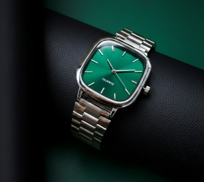 MAHAKAPI Old Money Vibe Shiny Lifted Up Square Dial Glass Cut Old Money Vibe Shiny Lifted Up Square Dial Glass Cut Analog Watch  - For Men