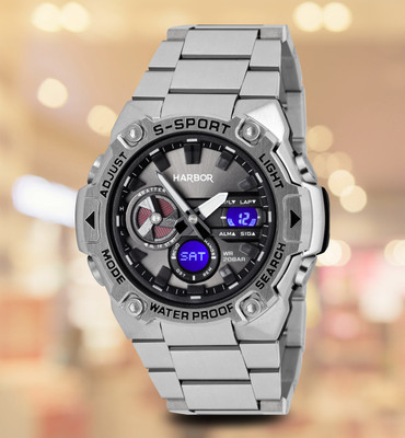 Harbor 9125 Steel A Durable and Elegant Men’s Stainless Steel Premium Watch Analog-Digital Watch  - For Men