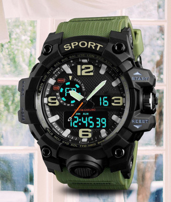 Harbor A reliable green PU strap watch that boys love Analog-Digital Watch  - For Boys