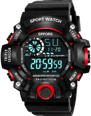 Joliya Digital Ring Red Watch For Man JE-01 Semi Water Shock Resistant Stop Watch Wrist Digital Watch  - For Men