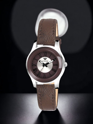 LORENZ AS-120A Lorenz Two Tone Dial & Brown Leather Strap Analog Watch  - For Girls
