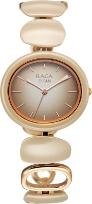 Titan Raga Raga Ceramic Upgrades Brown Dial Ceramic Strap Analog Watch  - For Women