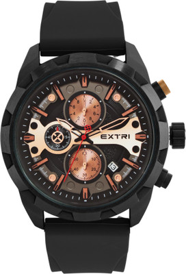 EXTRI New Collection Men Round Black & Rose Gold Chronograph X6077-H Analog Watch  - For Men