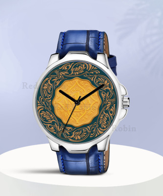 Talgo J1-3K-SIL-BLU-CRL JAIPUR WATCH COIN Design Stylish Strap Wrist Watch for Men and Boys Analog Watch  - For Men