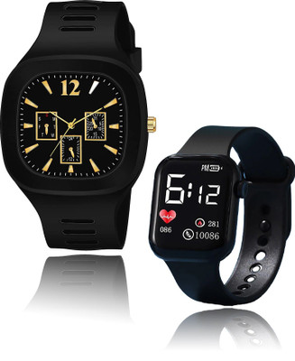 Zyla BR00786N Chronograph Analogue 2023 Combo Square Dial & 0086 LED Ultra Soft Pu Strap Analog-Digital Watch  - For Boys & Girls