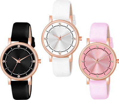 frozil Analog 4 Point Diamond Studded Round Attractive Dot Pattern Stylish Analog Watch  - For Women