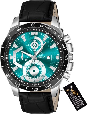 PIRASO RSSL EDIFICE TURQUOISE BLACK STRAP ANALOG WATCH DATE DISPLAY TURQUOISE DIAL AND BLACK STRAP(WATCH FOR MEN&BOY) Analog Watch  - For Men