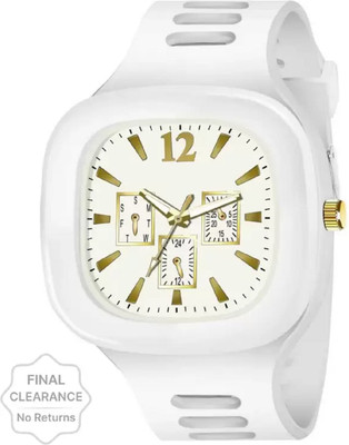 SKYZONE Square Dial Silicone Strap Gift Watch For Boys Skz-046 Analog Watch  - For Men