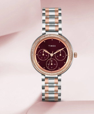 TIMEX Multi Function Maroon Dial Wo Analog Watch  - For Women