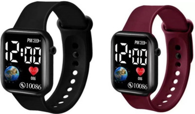 SKIVIEI F-TC984 Square Combo Set Pack of 2 Automatic Waterproof Digital Watch for Men Digital Watch  - For Boys & Girls