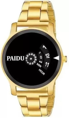 KIMY PA-WA-BL&GO-M2 Paidu black dial golden strap chain Analog Watch  - For Men