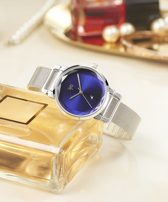 Fastrack Vyb Classique Blue Dial Silver Strap Analog Watch  - For Women