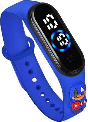 house of common New Generation Led Sports Digital Touch Dial Blue Silicone Band Boys Kids Digital Watch  - For Boys & Girls