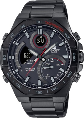 CASIO ECB-950DC-1ADF Edifice Black Dial Black Stainless Steel Band Analog-Digital Watch  - For Men