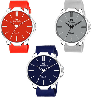 ARMADO AR-5709-RRG Combo of Three watches and silicon strap stylish analog watch for boys Analog Watch  - For Men