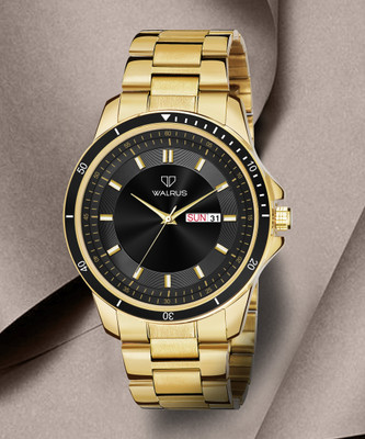 Walrus Walrus Black Dial Day Date Metal Chain Men's Watch Analog Watch  - For Men