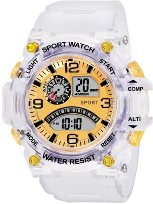 SROTRA SROTRA Modern Trendy Transparent Strap Dual Time Casual Sports SROTRA Modern Trendy Transparent Strap Dual Time Casual Sports Digital Watch  - For Men