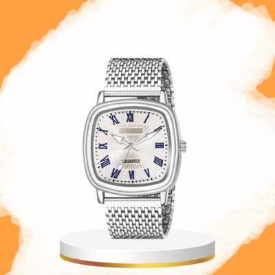 Giomex Festive Chain Stainless Steel Square Quartz Analog Watch  - For Men