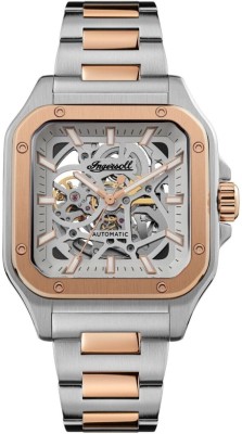 Ingersoll I14502 Automatic Grey Skeleton Dial Two-Tone Bracelet With Lifetime Warranty Analog Watch  - For Men