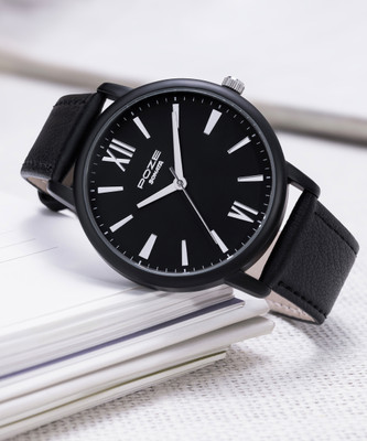 SONATA Poze Black Strap with Black Dial Analog Watch  - For Men