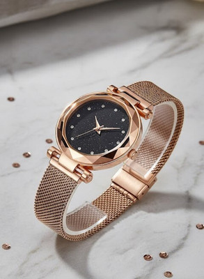 Moover Premium Dial Magnetic Mesh Strap Analog Women’s Watch for girls Daily&Party Wear Analog Watch  - For Girls