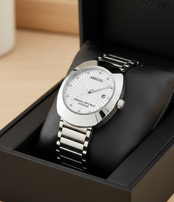 ABREXO Abx9992 Silver RDO Cali Cartel Studded Silver Dial Date Working Silver Quartz Watch For Boys Analog Watch  - For Men