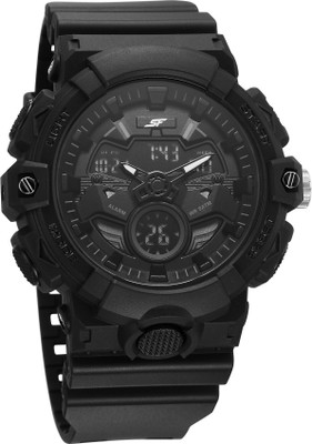 SONATA SF Invicible Analog-Digital Black Dail With Black Plastic Strap Analog-Digital Watch  - For Men