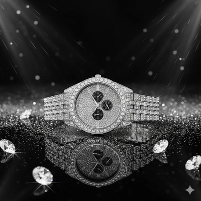 AMSSTYLE RO72 Full-Stone Embellished Stylish Wristwatch Analog Watch  - For Men & Women