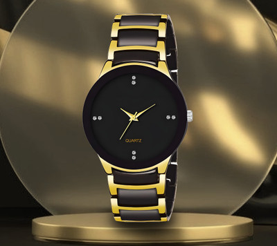 MAHAVIRA COLLECTION iik_gold_2 Midnight Black Dial | Premium | Scratch Resistant | Festival Sale | Gifts Analog Watch  - For Men