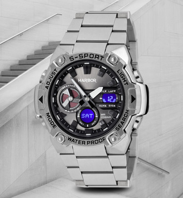 Harbor 9125 Steel Stainless Steel Men’s Watch Showcasing Premium Design Analog-Digital Watch  - For Men