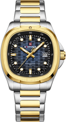 Alix Luxurious Square Dial Japanese Machine Stainless Steel Analog Watch  - For Men