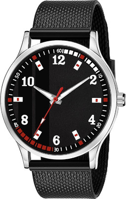 SHURAI Black wristwatch for men with analog layout Sleek black analog men's wristwatch with buckle Analog Watch  - For Men