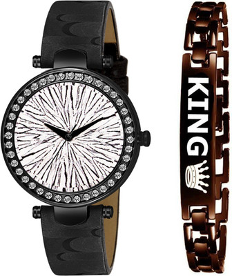 Stepso New Combo Attractive Graphic Design Dial & Genuine Leather Strap With Brown Bracelet Analog Watch  - For Boys & Girls
