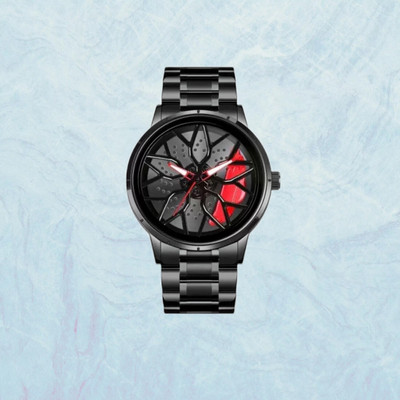 RealBuff Thar car wheel watch | Spinning watch | Rotating watch | Gyro watch | Red watch Analog Watch  - For Men