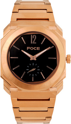 Foce FC11645GRG8 FOCE Multifunction Black Dial Metal Belt Analog Watch  - For Men