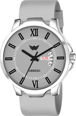 ABREXO Abx7501-Grey Legacy Round Grey Dial Date Working Premium Silicone Strap Boys Analog Watch  - For Men