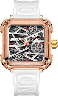 OVERFLY ONOLA Mens Skeleton Square Dial Luxury Automatic Mechanical Wrist Watch For Men Analog Watch  - For Men