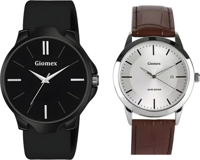 Giomex AM-106-Combo-1584SL03_1 Silver Date AM-106-Combo-1584SL03_1 Silver Date Analog Watch  - For Men & Women